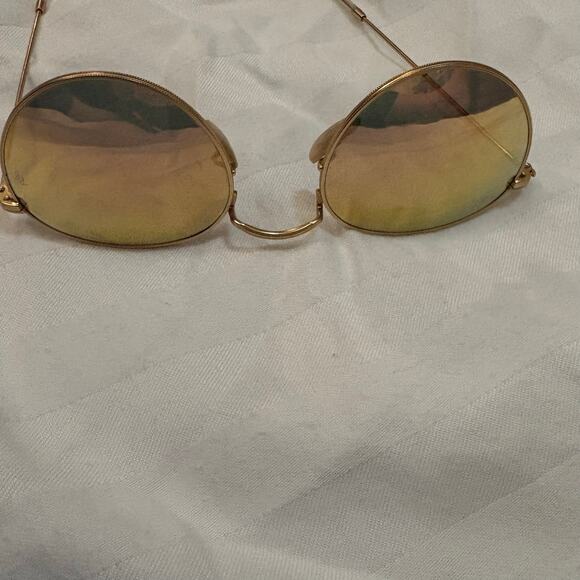 Ray-Ban RB3447 Round Metal Sunglasses 112/Z2 Pink Gold Flash Mirror 50-21 Italy main image 5